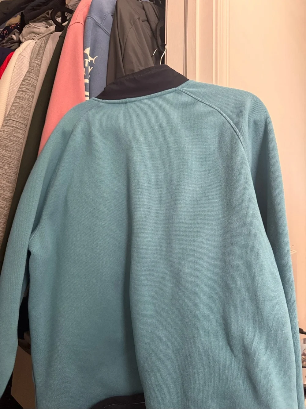 The North Face Light Blue Fleece Jacket with Navy Trim